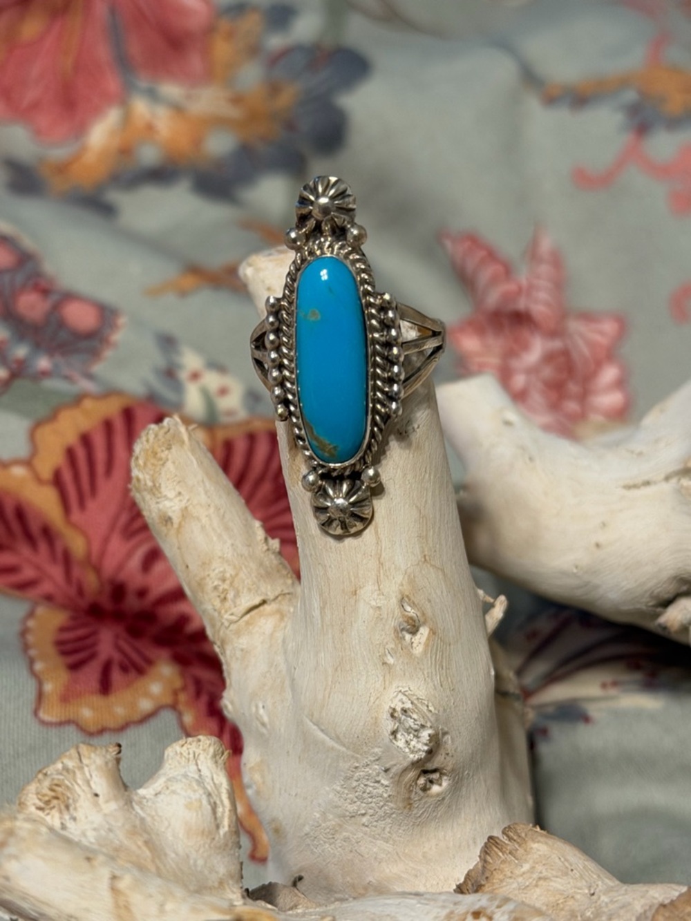 Sterling Silver Turquoise Statement Ring - Bright Turquoise
